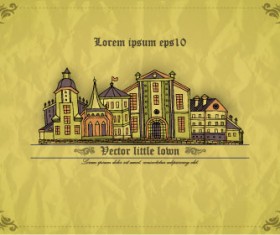 crumpled paper with vintage house vector