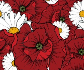 Beautiful flowers seamless pattern art vector 01