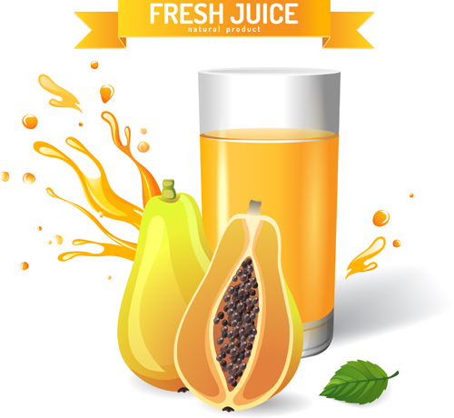 fresh juice splashes effect poster design 02
