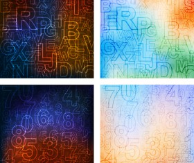 Abstract letters and numerals creative background 04