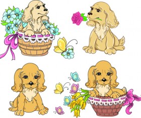 lovely dog design vector graphics