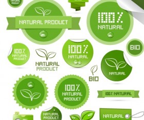 Creative natural product stickers and labels vector 02