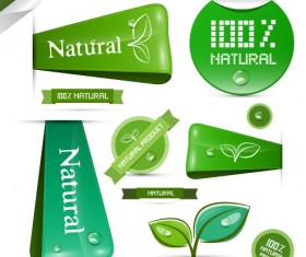 Creative natural product stickers and labels vector 03