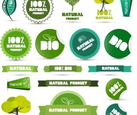 Creative natural product stickers and labels vector 04
