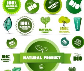 Creative natural product stickers and labels vector 05