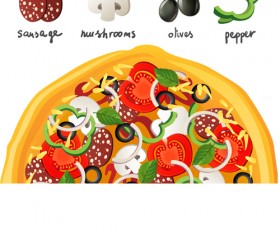 pizza elements vector graphics