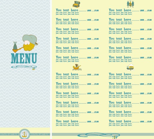 restaurant menu list design elements 02