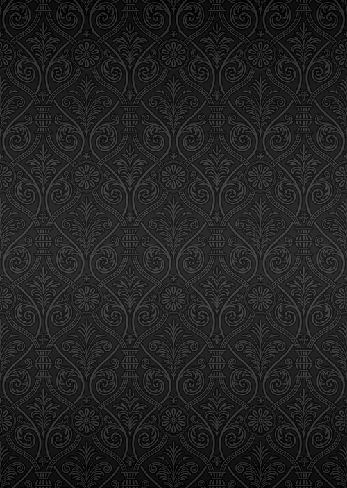 Dark ornate floral seamless pattern vector 02
