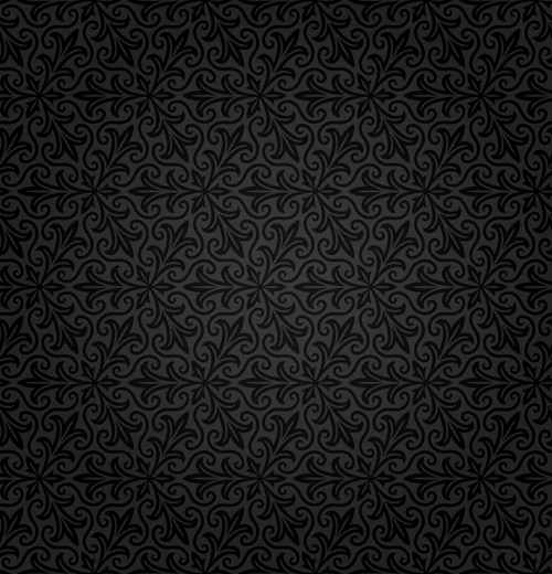 Dark ornate floral seamless pattern vector 04