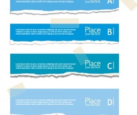 Torn paper colored banner vector set 04