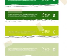 Torn paper colored banner vector set 05