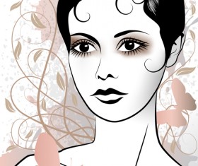 Fashion woman abstract design vector 04
