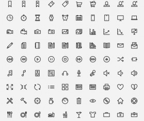 150 Outline web icons vector