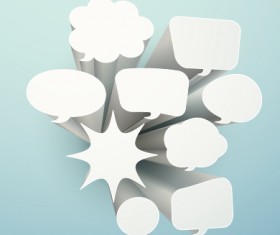 3D white text cloud design vector