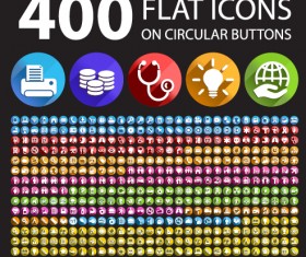 400 society flat icons vector