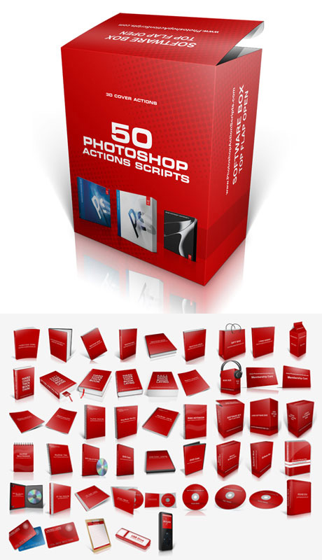 50 Kind cover box Photoshop Actions