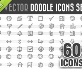 60 Kind doodle icons vector