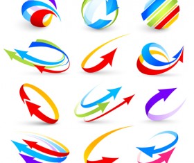 Abstract colorful arrows vector graphics