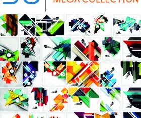 Abstract geometric shape vector background set 03