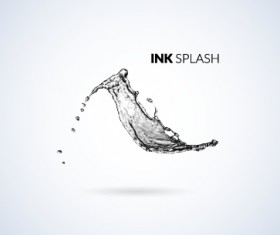 Abstract ink splash background vector 02