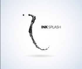 Abstract ink splash background vector 04