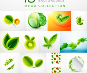 Abstract leaf concept background vector 01