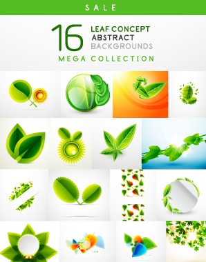 Abstract leaf concept background vector 01