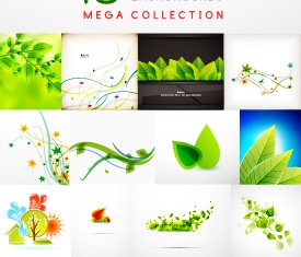Abstract leaf concept background vector 02
