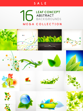 Abstract leaf concept background vector 02