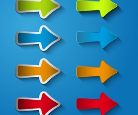Arrows stickers creative vector