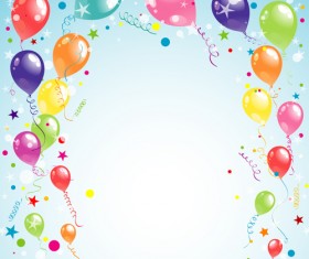 Balloon ribbon happy birthday background material 04 free download