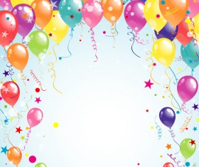 Balloon ribbon happy birthday background material 03