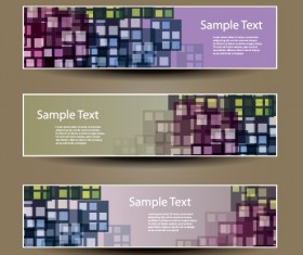 Web header abstract banner vector set 01