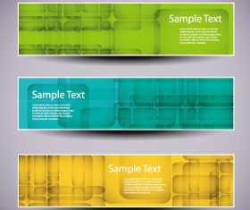 Web header abstract banner vector set 02