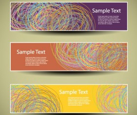 Web header abstract banner vector set 03