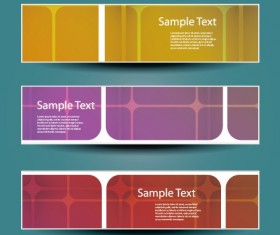Web header abstract banner vector set 04