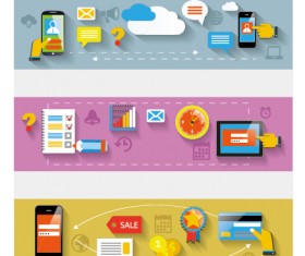 Creative banners web design vector graphics 04