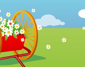 Beautiful cartoon landscapes vector set 01