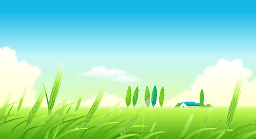Beautiful cartoon landscapes vector set 06 free download