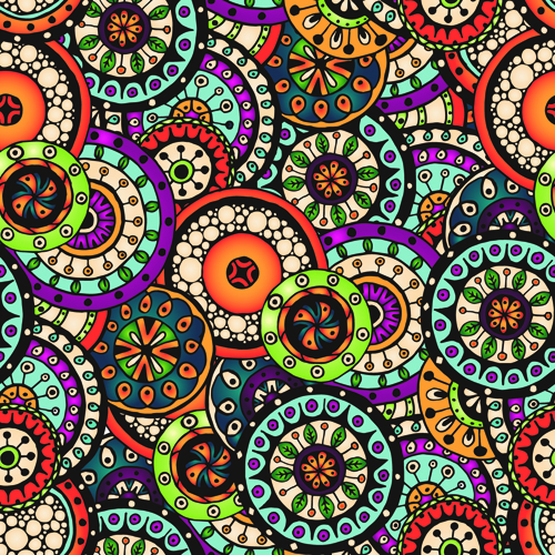 Beautiful ethnic style seamless patterns vector set 04