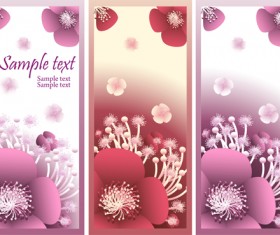 Beautiful flower vertical banner vector set