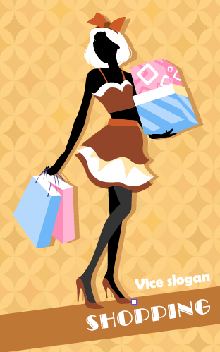 Beautiful girl with fashion elements vector 01