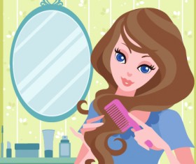 Beautiful girl with fashion elements vector 02