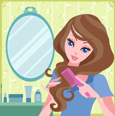 Beautiful girl with fashion elements vector 02