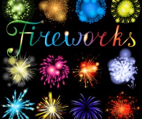 Beautiful holiday fireworks vector background 02