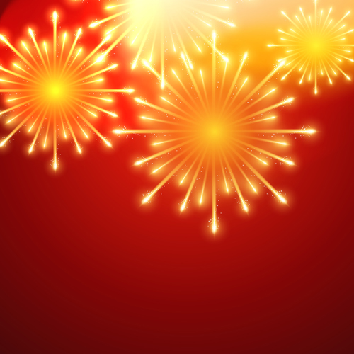 Beautiful holiday fireworks vector background 04