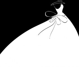 Beautiful wedding dress silhouette design vector 03
