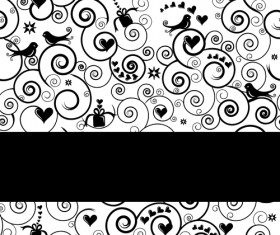 Black style floral background art vector