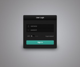 Black style login boxes creative psd