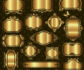 Blank golden labels creative vector